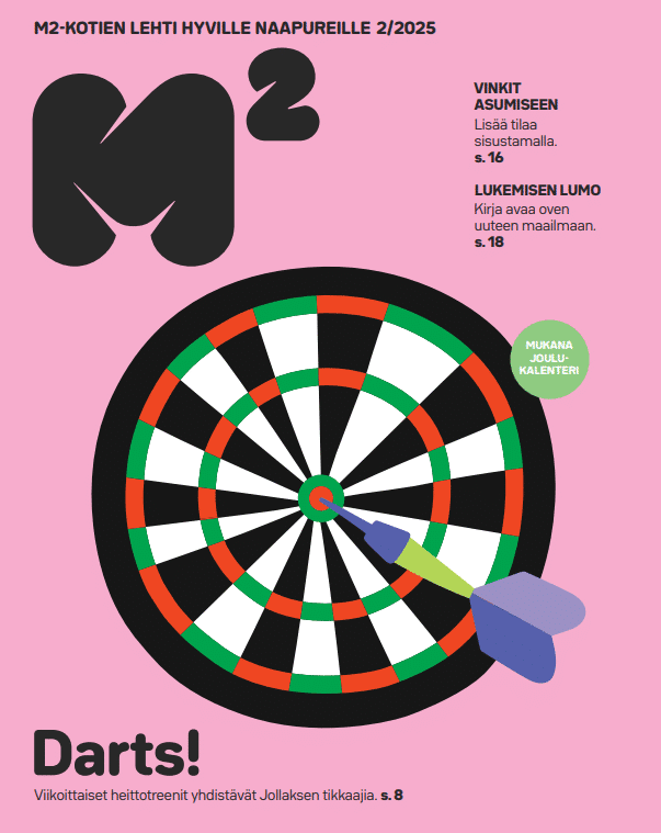 Syksyn M2-lehdessä tikataan dartseja
