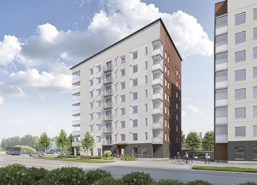 Kuvassa Järvenpään Pajalan uudiskohteen julkisivumallinnos